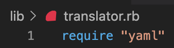 require “yaml” at the top of the translator.rb file