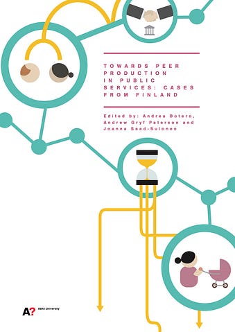 Image of front cover of publication: Towards Peer Production in Public Services: case Studies from Finland