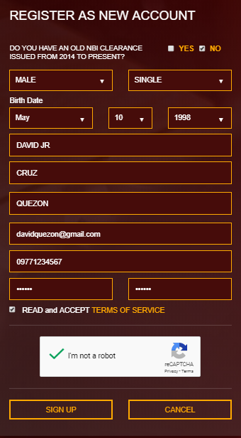 REGISTER AS NEW ACCOUNT