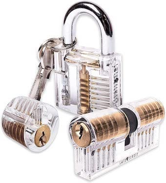 A selection of transparent padlocks