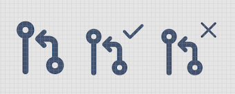 Early (rough) ideation of accessible pull request icons.