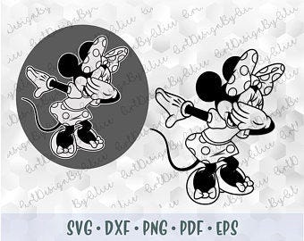 Svg png Dabbing Minnie Mouse Outline Layered Cut files Cricut Silhouette Iron on Sublimation Transfer Dab Minnie Mouse Stencil Template