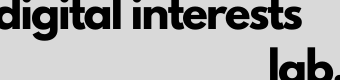 The logo for the Digital Interests Lab which is the name in a large font pushing the boundaries of the enclosed box.