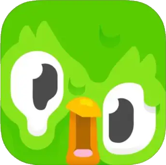 melting cartoon green owl, app icon