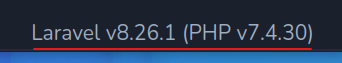 The Laravel framework version number is publicly accessible.