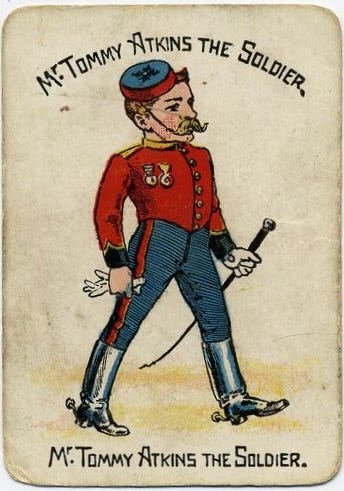 Victorian soldier Tommy Atkins card