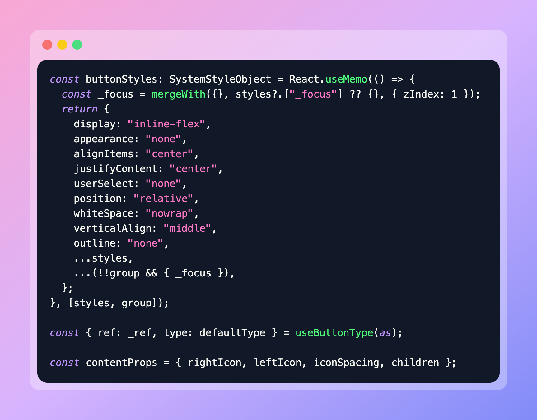 A Piece of Source Code from Chakra-UI a famous React Component Library.