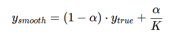 The image shows the formula for Label Smoothing.