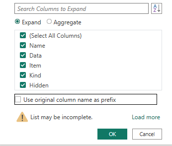 Expand Options editor