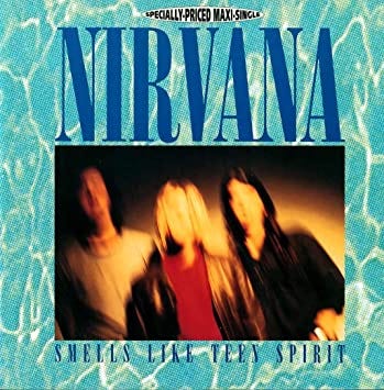 Single cover for Nirvana’s Smells Like Teen Spirit