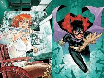 Side by side images of Batgirl from Oracle comics