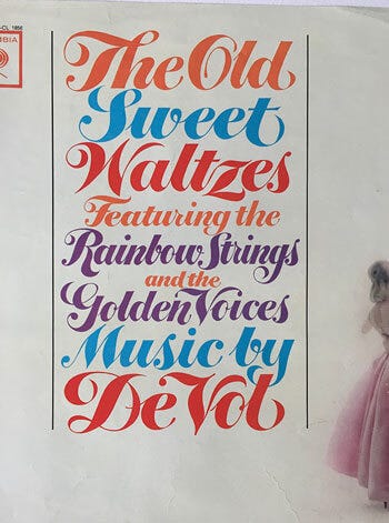 Swash-style lettering for the Old Sweet Waltzes album cover.