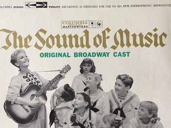 Sound of Music lettering on the album cover.