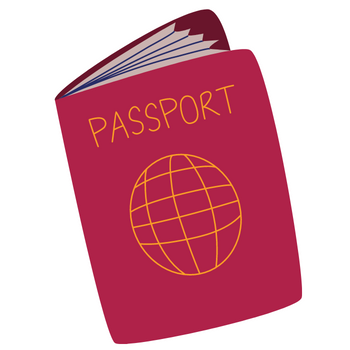 Illustration of red passport