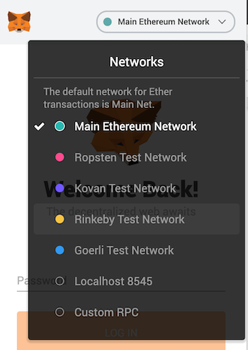MetaMask network switcher screenshot