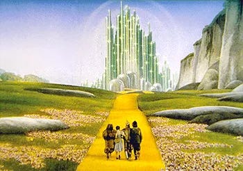 Image of the Yellow Brick Road from Wizard of Oz film.