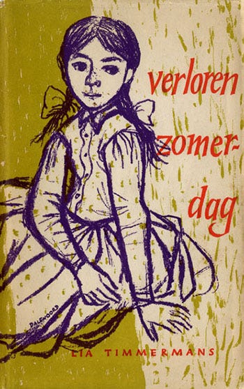 Stofomslag van Verloren zomerdag (ontwerp Jenny Dalenoord), tweede druk, ongedateerd, Van Kampen, Amsterdam