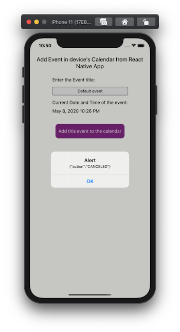 How To Add A Custom Calendar Event In A Native IOS App Using React 