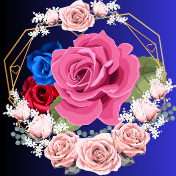 Red, Pink and Blue roses