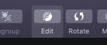 A screenshot of Sketch’s Toolbar, which shows the Edit option enabled while in Edit mode.