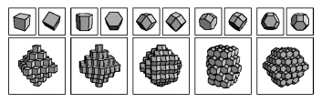 various 3D cellular  structures made from different units