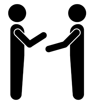 Symbolic of 2 persons communicating with each other