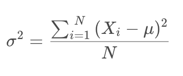 The formula to calculate variance