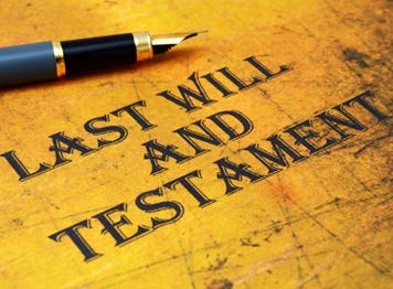 Foremost among our important documents: a Will. (Image available on the Internet and included in accordance with Title 17 U.S.C. Section 107.)