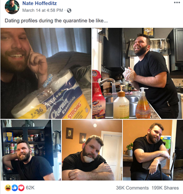 Viral Facebook post of man posing with artifacts of artifacts of the time