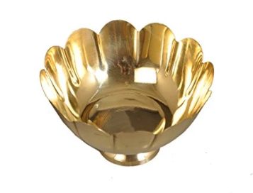 Lotus shaped brass bowl
