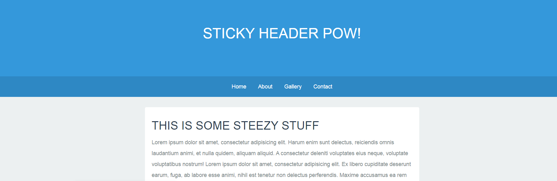 Sticky Header With CSS Javascript