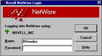 This shows an old style Grey and Red Novell Netware Login prompt from the mid 1990s