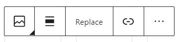 Formatting and styling options for an image block, the contents are listed immediately below