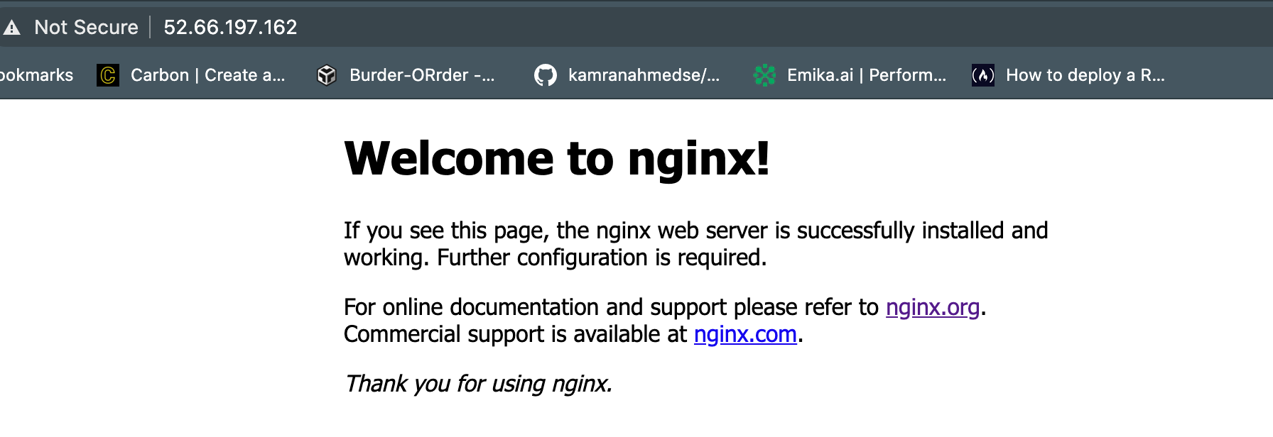 nginx is installed succesfully