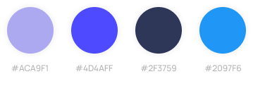 Color palette with bright blues and dark blues