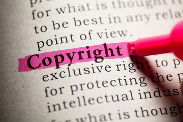 The word “Copyright” highlighted in pink.