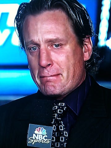 Jeremy Roenick Cries after the Chicago Blackhawks win the Stanley Cup