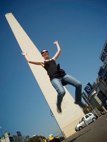 Margarét at the Obelisk in Buenos Aires