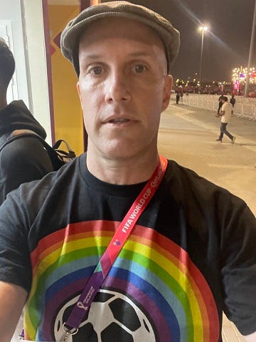 Two weeks ago, Grant Wahl was stopped by security while trying to enter the stadium wearing a rainbow pride shirt.