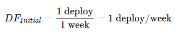 The initial deployment shows one deployment per week.