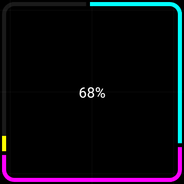 Square segmented progress indicator with animation in progress
