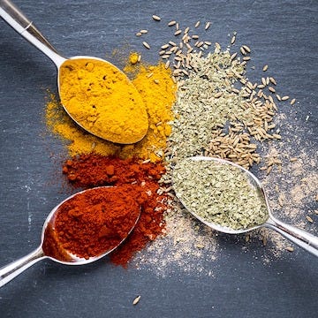 Various Indian spices used for cooking