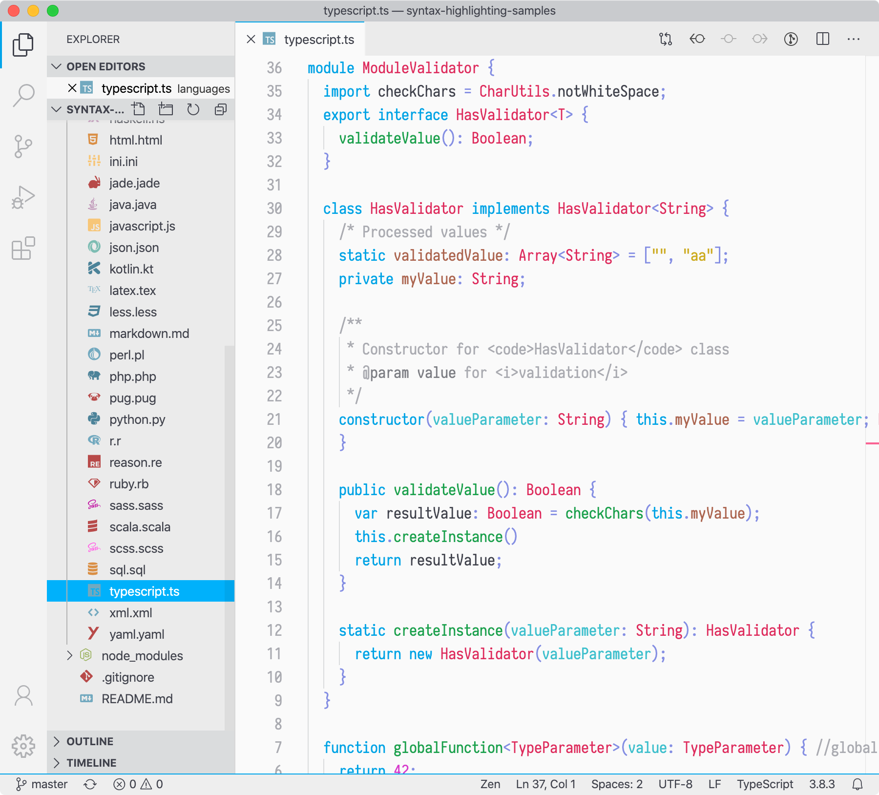 Bluloco Light theme from VS Code Marketplace