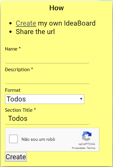 Como Criar o IdeaBoardz