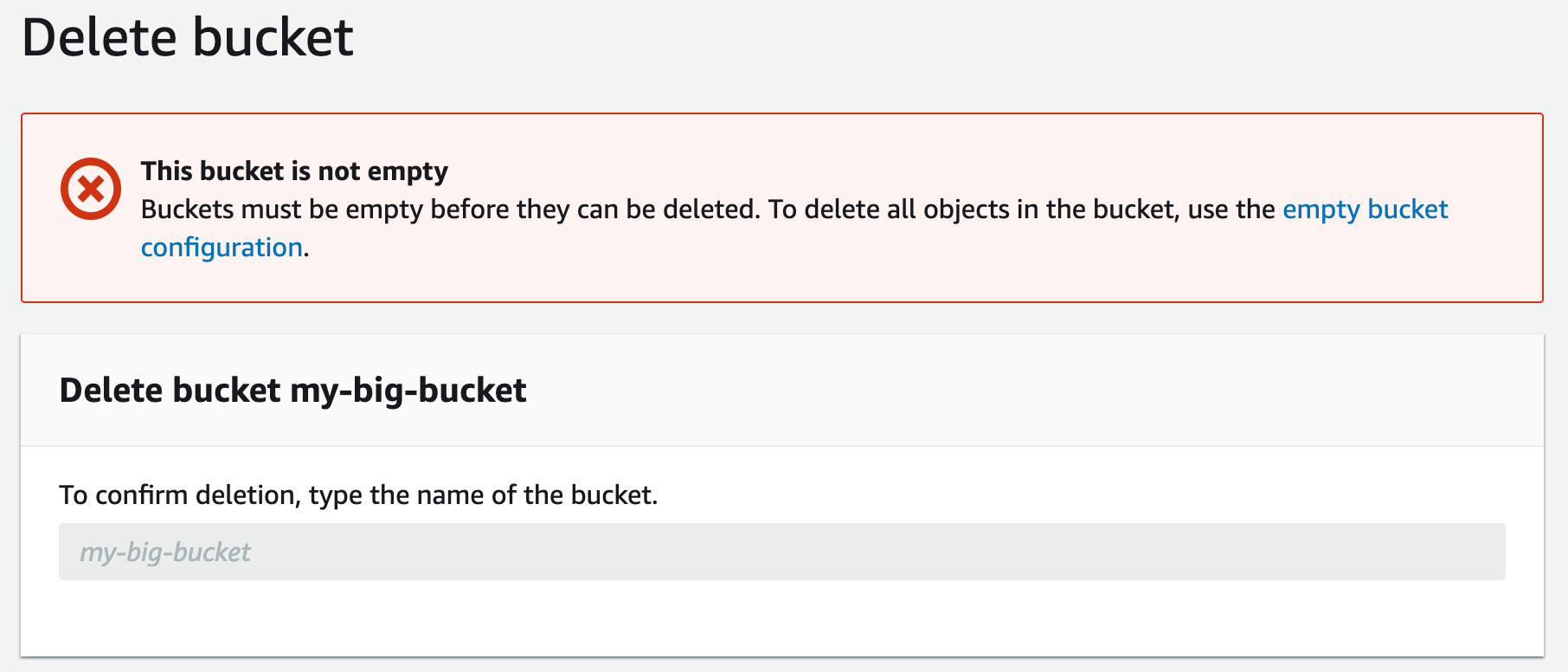 Nope, you can't just delete a non-empty S3 bucket