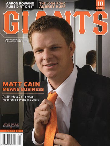 matt cain means business; giants magazine june 2010