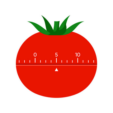 A cartoon version of a tomato timer, which is where the term “Pomodoro Method” originated.