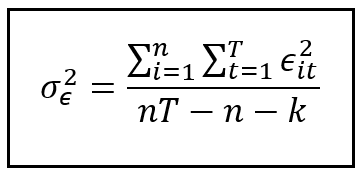 Formula for calculating variance of the residual errors