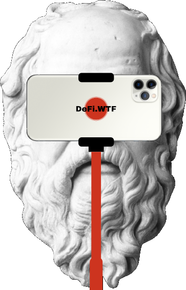 A socrates bust with a cellphone superimposed over the eyes