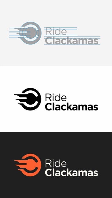 Ride Clackamas logo design refinement process
